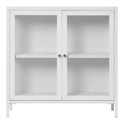 HOUSE NORDIC Dalby vitrinskåp, med 2 glasdörrar och 1 hyllplan - vit stål