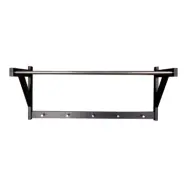 HOUSE NORDIC Padova hatthylla, med 5 krokar - svart poppelträ och stål