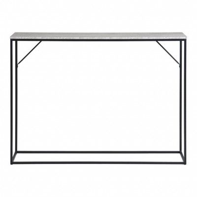 HOUSE NORDIC Vita konsolbord, rektangulärt - naturlig melaminfolie med travertin-look/svart stål (110x26)
