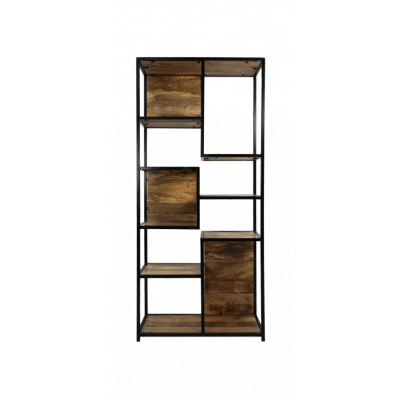 HSM COLLECTION Levels Bokhylla - Naturligt Mangoträ och Svart Järn