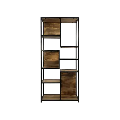 HSM COLLECTION Levels Bokhylla - Naturligt Mangoträ och Svart Järn