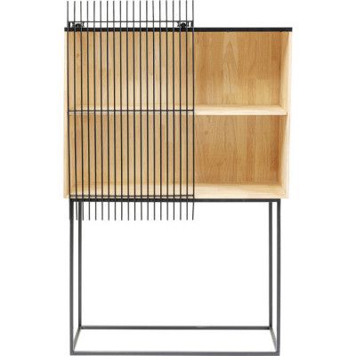 KARE DESIGN Copenhagen Skåp, med Lucka och Hylla - Naturligt Gummiträ och Stål