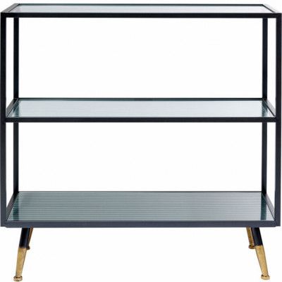 KARE DESIGN La Gomera bokhylla, med 3 hyllor - klart glas och stål