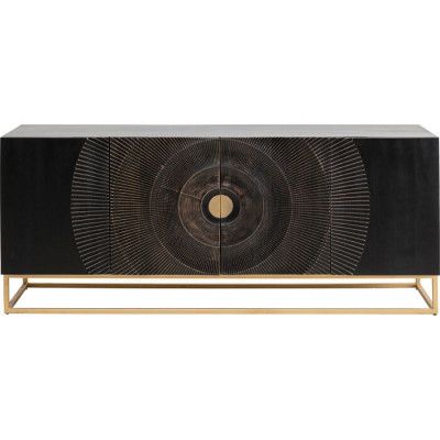 KARE DESIGN Madeira skänk, w. 2 dörrar och 1 hylla - MDF och gyllene stål (177x45)