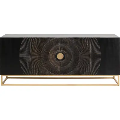 KARE DESIGN Madeira skänk, w. 2 dörrar och 1 hylla - MDF och gyllene stål (177x45)