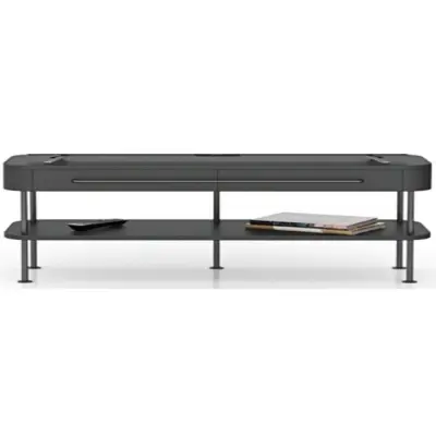 KARE DESIGN Montieri TV-bord, med 1 Hylla och 2 Lådor - Antracitgrå MDF och Stål