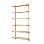 KAVE HOME Sitra modulhylla, 6 hyllplan i massiv ek i naturlig finish, 110 cm, FSC Mix Credit