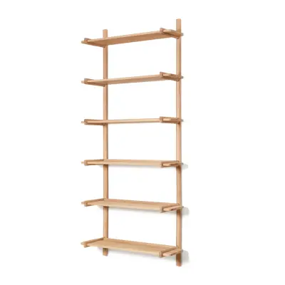 KAVE HOME Sitra modulhylla, 6 hyllplan i massiv ek i naturlig finish, 90 cm, FSC Mix Credit