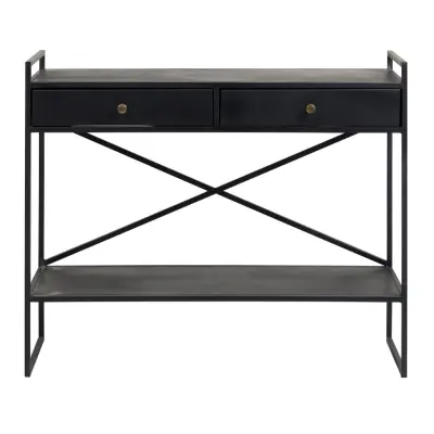 KILROY INDBO Alma konsolbord, w. 1 hylla och 2 lådor - svart järn