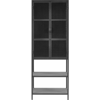 KILROY INDBO Como hylla, m. 2 dörrar och 4 hyllor - svart järn