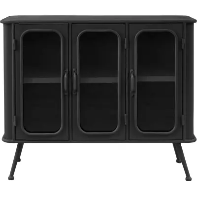 KILROY INDBO Garda skänk, m. 3 dörrar och hylla - svart järn