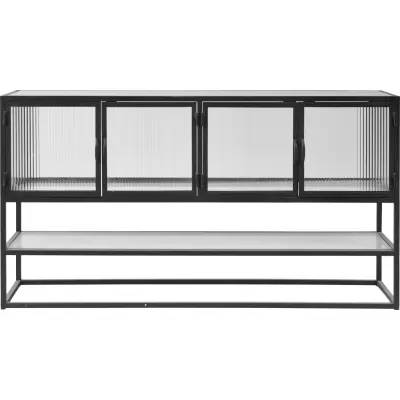 KILROY INDBO Harvard skänk, m. 4 dörrar och 1 hylla - svart järn