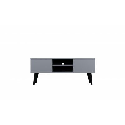 KOCOT RTV Toronto TV-bord, m. 2 dörrar och 1 hylla - grå fanér och bokträ (120x35)