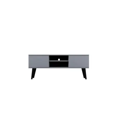 KOCOT RTV Toronto TV-bord, m. 2 dörrar och 1 hylla - grå fanér och bokträ (120x35)