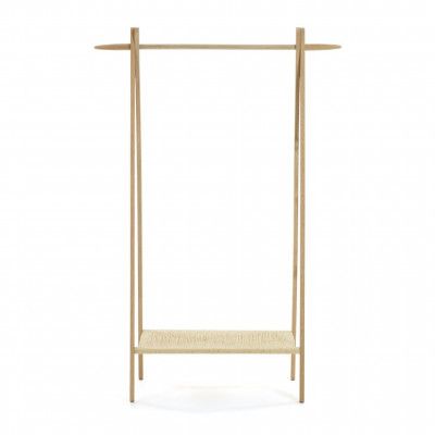 KAVE HOME Natane klädställ, med hylla - naturrotting och ek