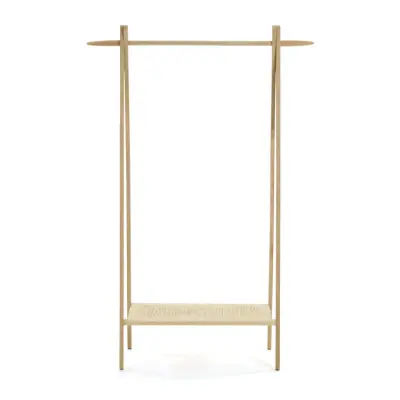 KAVE HOME Natane klädställ, med hylla - naturrotting och ek