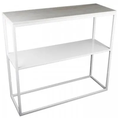 Svensk Marmor Hallbord ljus, vit hylla Helena