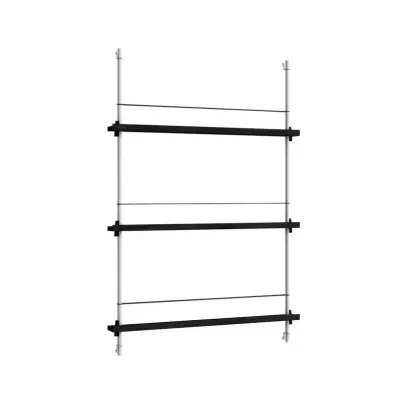 Moebe - Magazine Shelving 115 Hylla Black/Stainless Steel