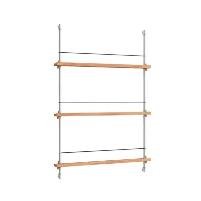 Moebe - Magazine Shelving 115 Hylla Oak/Stainless Steel