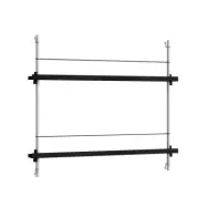 Moebe - Magazine Shelving 65 Hylla Black/Stainless Steel