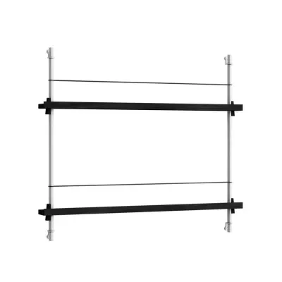 Moebe - Magazine Shelving 65 Hylla Black/Stainless Steel