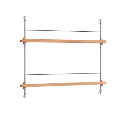 Moebe - Magazine Shelving 65 Hylla Oak/Stainless Steel
