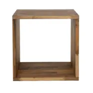 NOCNOI Puzzle fyrkantig bokhylla, med 1 fack - massivt oljat valnötsträ, för vägg/golv (36x36)