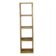 NOCNOI Puzzlel rektangulär bokhylla, med 4 fack - massiv oljad ek (139x36)