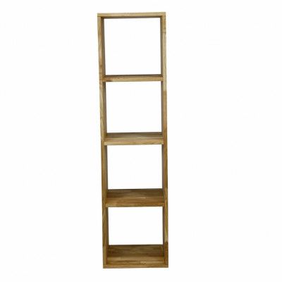 NOCNOI Puzzlel rektangulär bokhylla, med 4 fack - massiv oljad ek (139x36)