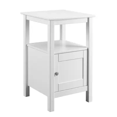NORDIC LIVING KOLLEKTION Chilly Home sidobord, med 1öppet fack och 1 dörr - vit furu (45x45)