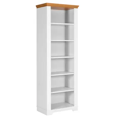 NORDIC LIVING COLLECTION Maluno vit hylla med 6 massiva trähyllor, vitlackerade