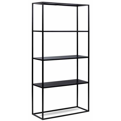 NORDLYS Arne bokhylla, m. 4 hyllor - svart metall