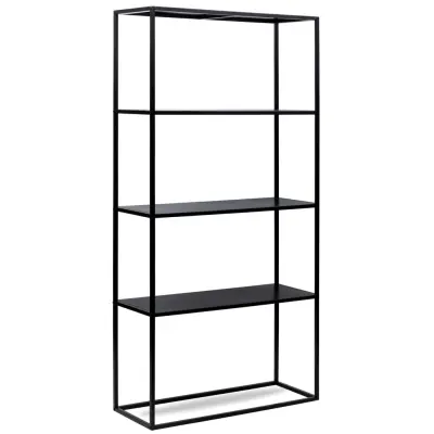 NORDLYS Arne bokhylla, m. 4 hyllor - svart metall