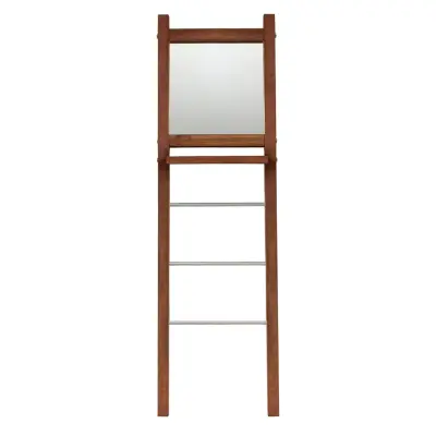 NORDVÄRK Aynal klädställ, m. spegel och hylla - valnötsfärgad furu
