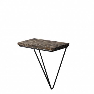 NORDVÄRK Phalaenopsis vägghylla - mörkt valnötsfärgat granträ och svart metall