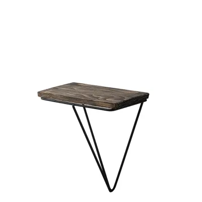 NORDVÄRK Phalaenopsis vägghylla - mörkt valnötsfärgat granträ och svart metall