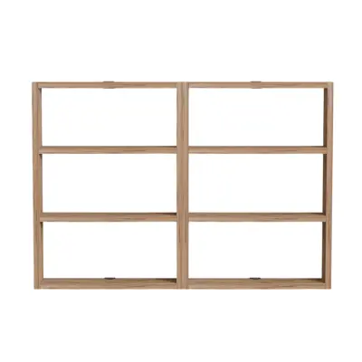 NORDVÄRK PR1 vägghylla, med 6 rum - Atlantic Pine melamin