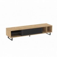 NORDVÄRK Safir TV-bord, w. 1 dörr, 1 hylla, 2 fack - safir och antracitgrå melamin (160x40)