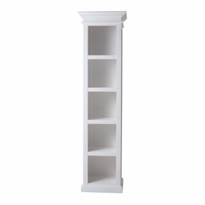 NOVASOLO Halifax bokhylla - vit mahogny, med 4 hyllor