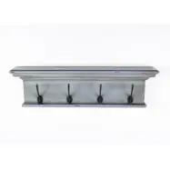 NOVASOLO Halifax kl&auml;dh&auml;ngare, w. 4 krokar - bl&aring; svart mahogny och MDF