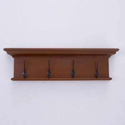 NOVASOLO Halifax klädhängare, w. 4 krokar - brun antik mahogny och MDF