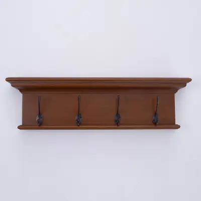 NOVASOLO Halifax klädhängare, w. 4 krokar - brun antik mahogny och MDF