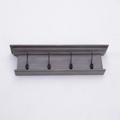 NOVASOLO Halifax klädhängare, w. 4 krokar - gråbrun mahogny och MDF