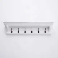 NOVASOLO Halifax kl&auml;dh&auml;ngare, w. 6 krokar - vit mahogny och MDF