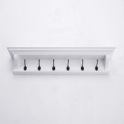 NOVASOLO Halifax klädhängare, w. 6 krokar - vit mahogny och MDF