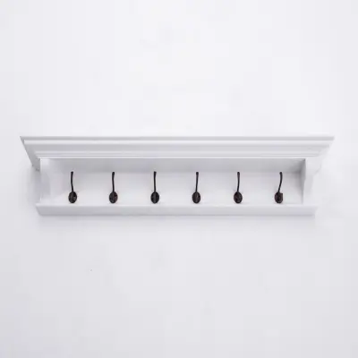 NOVASOLO Halifax klädhängare, w. 6 krokar - vit mahogny och MDF