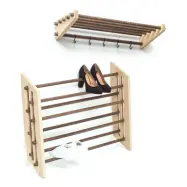 ROON &amp; RAHN entr&eacute;set med hatthylla och skohylla - natur/brun ek