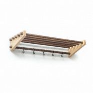 ROON & RAHN Moodrack hatthylla - natur/brun ek, med 5 S-krokar, 78 cm