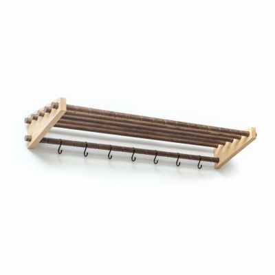 ROON& RAHN Moodrack hatthylla - natur/brun ek, med 7 S-krokar, 98 cm