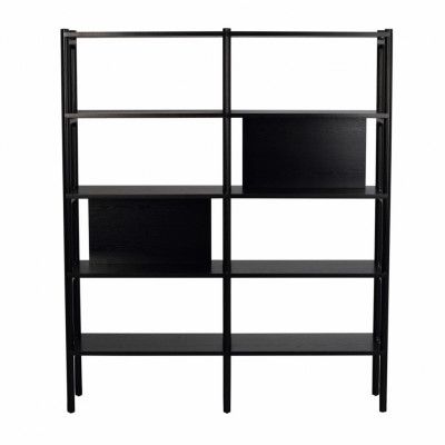 ROWICO Holton Bokhylla - Svart Ekfanér och Ek